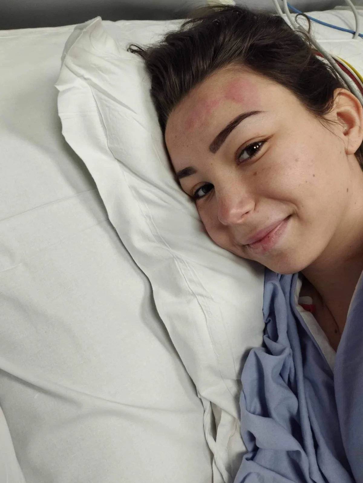 Océane à l'hôpital après l'opération